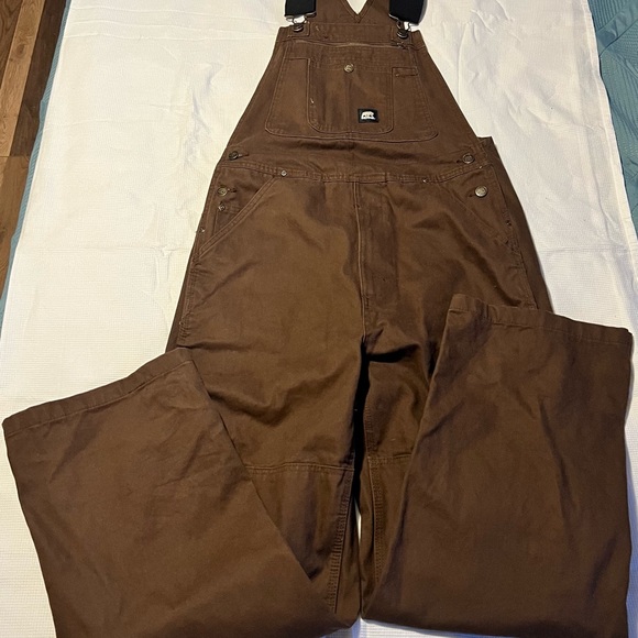 Men's Brown Cargo Overalls with Adjustable Straps 34x32 - Picture 4 of 16
